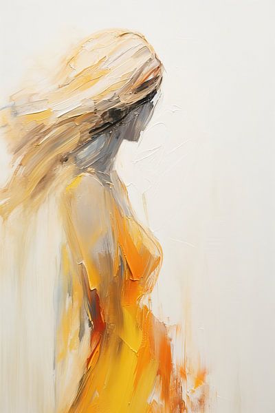 Das anmutige Porträt einer Frau - Gemälde Frau von Wunderbare Kunst