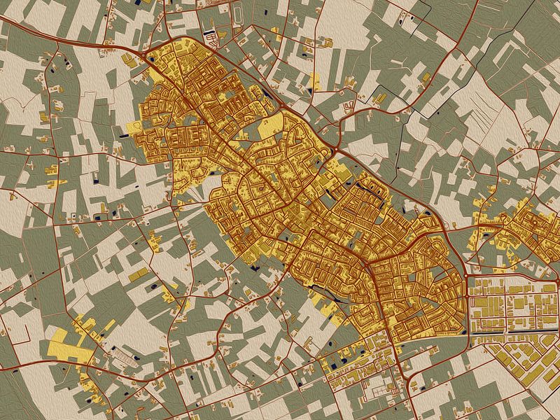 Carte de Schijndel dans le style de Gustav Klimt par Maporia