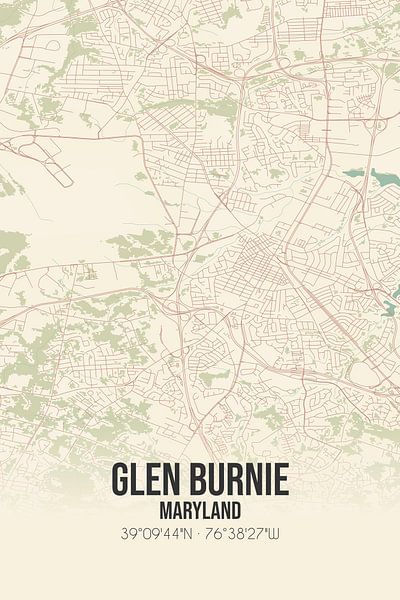 Vintage map of Glen Burnie (Maryland), USA. by Prints of Place