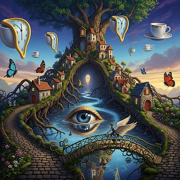 Paysages de rêve de l'imagination surréaliste Peinture d'art sur Aden Pink Galerry