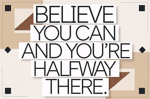 Inspirerende geometrische zwart-wit poster