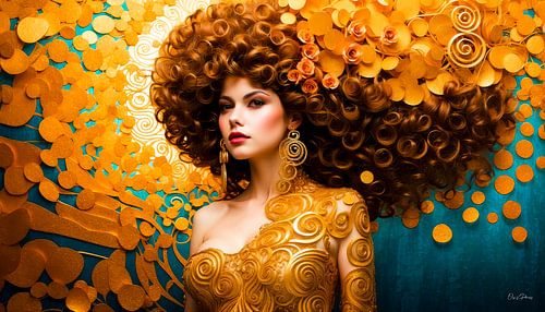 Aurea Divina: Eternal Bloom - Golden Spirals & Decorative Art