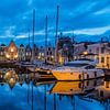 Stadshaven Goes in het blauwe uurtje van Jan Poppe