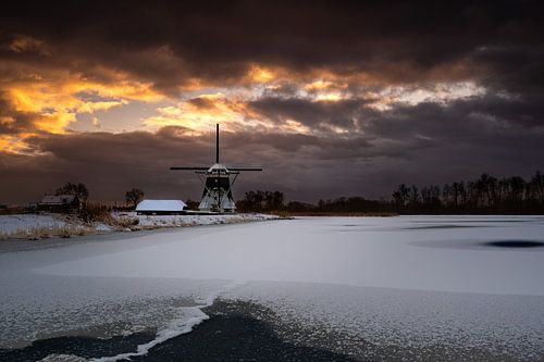 Windmill Zevenhuizer Verlaat in the snow II