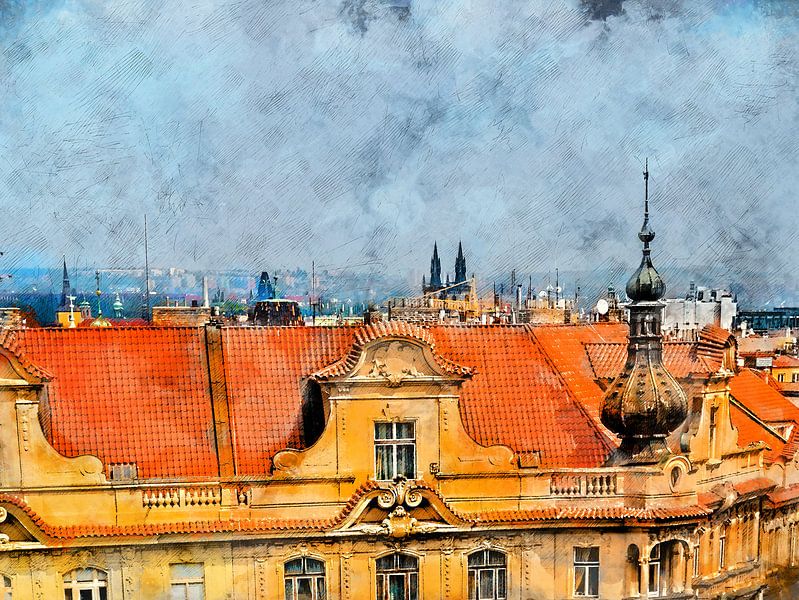 Prag Aquarell Kunst #Prag von JBJart Justyna Jaszke