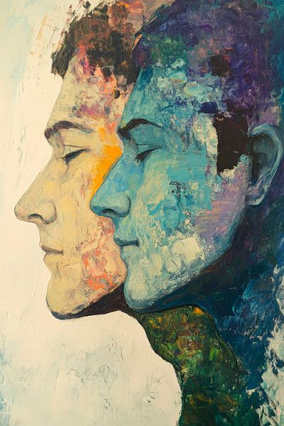 Face halves in colours and shapes by Poster Art Shop