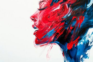 Colourful portrait of a woman in profile by Poster Art Shop