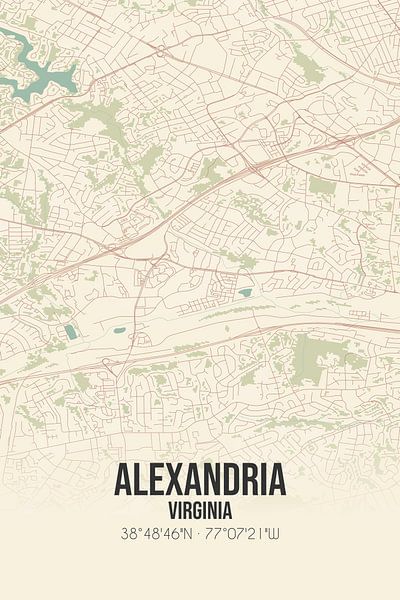 Vintage map of Alexandria (Virginia), USA. by Prints of Place