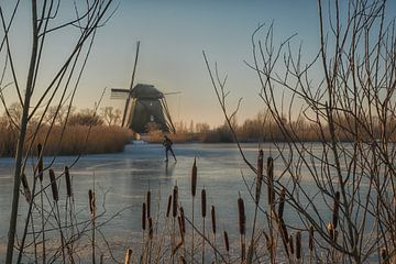 Schaatsen bij molen De Steendert van Moetwil en van Dijk - Fotografie