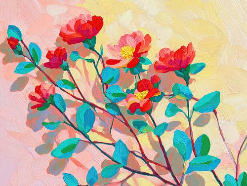 Red Flowers | Vibrant Floral Dream by Wonderful Art