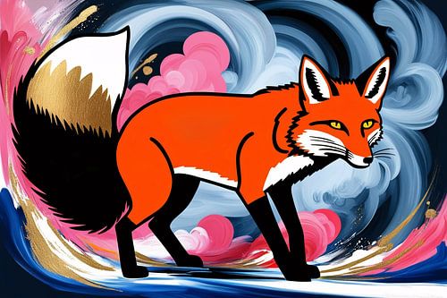 Moderne vos in dynamisch landschap