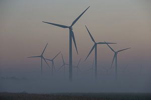 windmolenpark - windenergie sfeeropname van Keesnan Dogger Fotografie