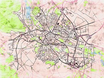 Kaart van Beauvais in de stijl 'Soothing Spring' van Maporia