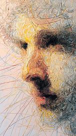 Dissolving Into Chaos Abstract Human Fragmentation Surreal Art by Aden Pink Studio