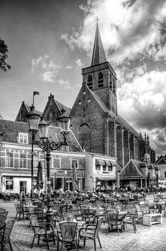 St. Joriskerk op de Hof historisch Amersfoort zwartwit van Watze D. de Haan