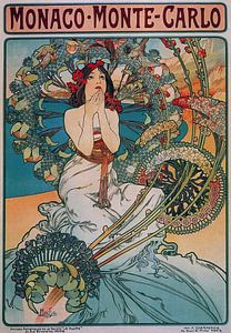 Monaco Monte-Carlo door Alphonse Mucha