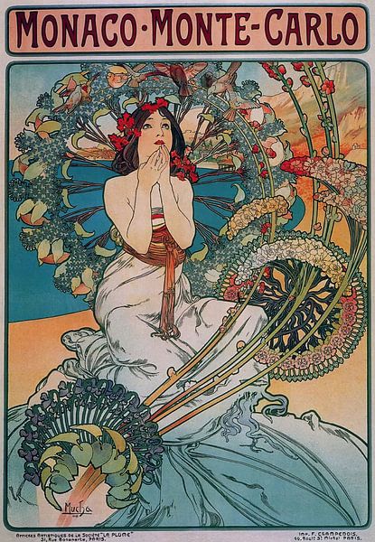 Monaco Monte-Carlo by Alphonse Mucha by Peter Balan