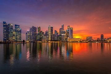 Singapore Sunset by Bart Hendrix