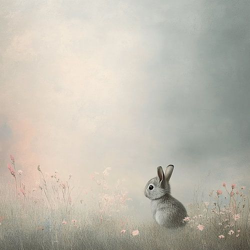 Sweet baby rabbit in Pastel Dreams
