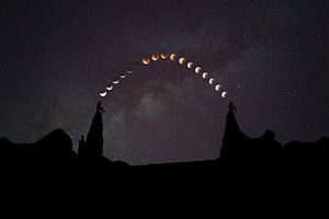 Fotomanipulation: Mann und Frau durch Sonnenfinsternis verbunden | Symbolik der Verbundenheit