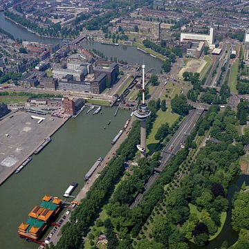 1995: Historische luchtfoto van de Euromast, Rotterdam van Frans Rombout