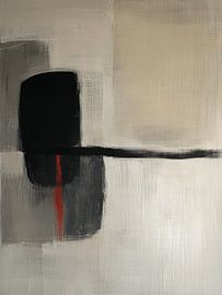 The red line, modern and abstract by Japandi Art Studio