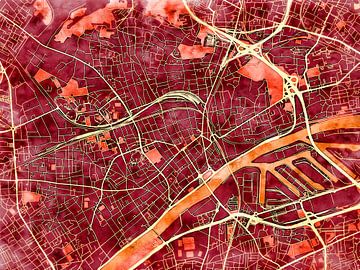 Kaart van Argenteuil in de stijl 'Amber Autumn' van Maporia