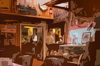Foto Art - de eetkamer van een restaurantje langs de route 66 van Marianne van der Zee thumbnail