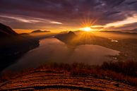 Zonsondergang bij het Meer van Lugano - Zwitserland van Felina Photography thumbnail