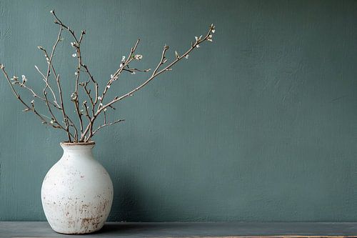 Vaas met takken en textuur