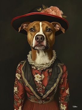 Hund in viktorianischem Kleid von Gelissen Artworks