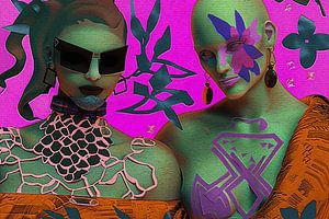 Popart-Porträts-Power-Paare