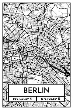 Berlin – City Map Design Stadtplan Karte (Retro) von ViaMapia