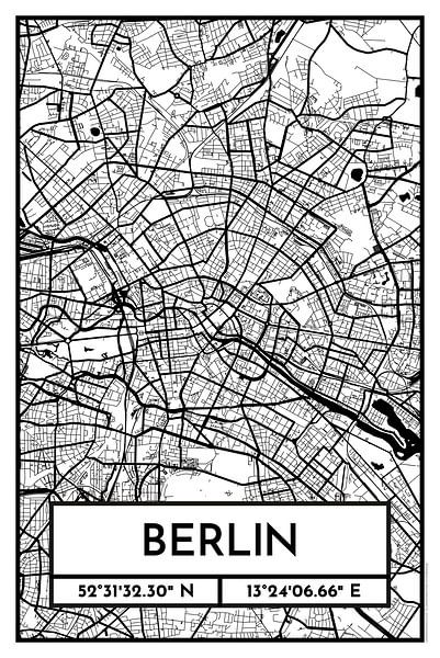 Berlijn - Stadsplattegrond ontwerp stadsplattegrond (Retro) van ViaMapia