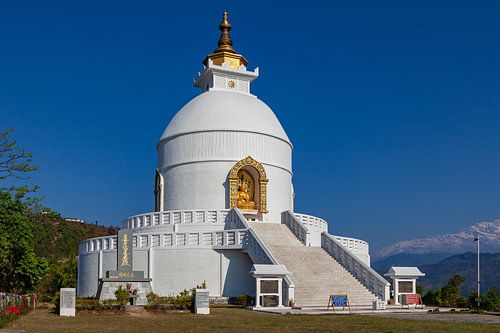 The World Peace Pagoda in Pokhara Nepal