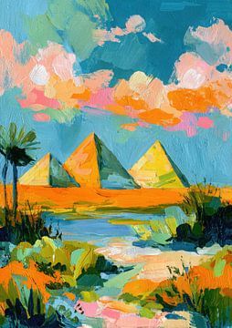 Abstrakte Pyramiden am Wasser von Niklas Maximilian