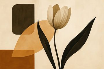 Abstracte tulp met retro vormen