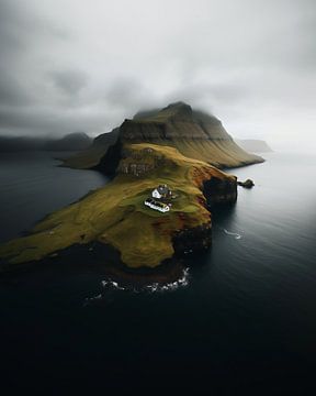 Uitzicht op de Faeröer van fernlichtsicht