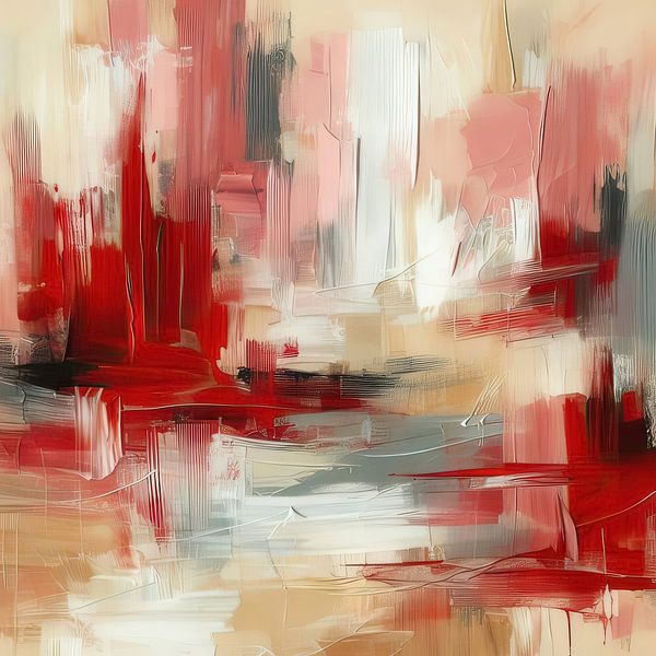 Abstract landscape with red by Kay Weber