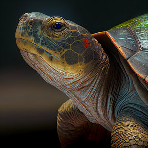 Porträt einer Schildkröte, Illustration