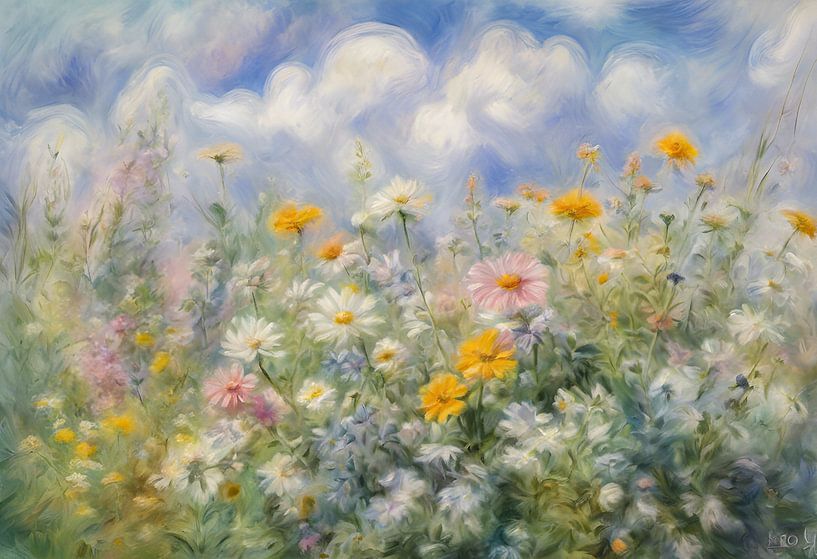 Wild summer flowers by Kees van den Burg