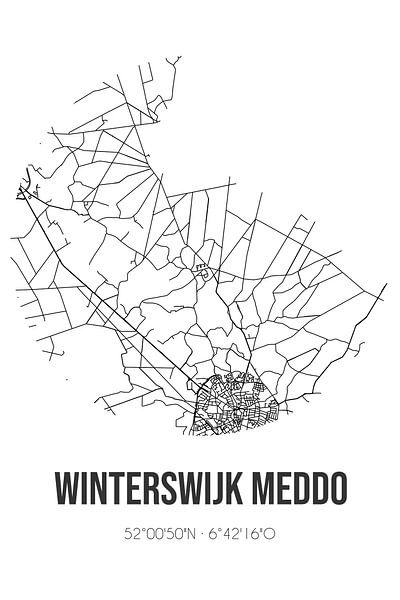 Winterswijk Meddo (Gelderland) | Map | Black and White by Prints of Place