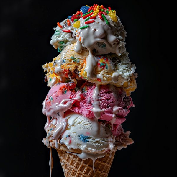 Kornet ijsje met 4 smaken van TheXclusive Art
