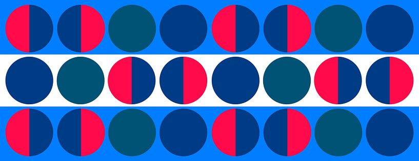 Modern Blue Circle Geometry Abstraction by Mad Dog Art