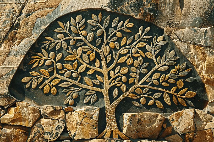 Minimalistische stenen boom van Art & Soul Creations