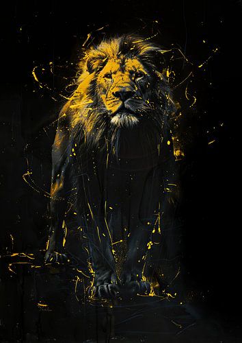 Peinture du lion en or
