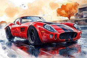 Roter Sportwagen Aquarell-Illustration