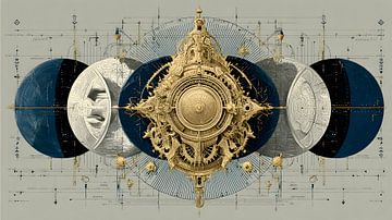 Celestiale Chronometer - Vintage Astronomie Blauwdruk