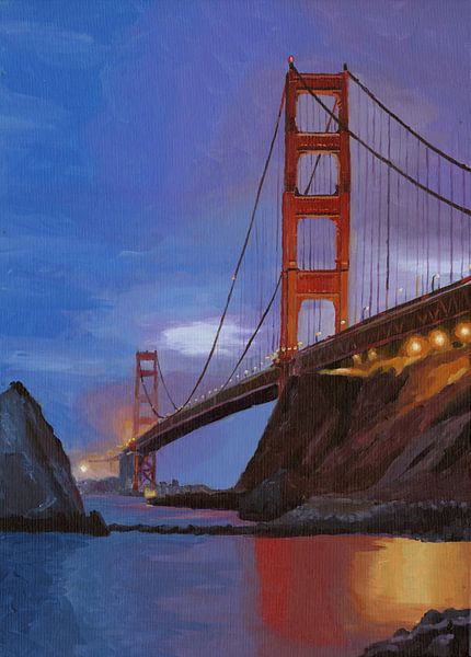 Schilderij Golde Gate Bridge San Fransisco van Toon Nagtegaal