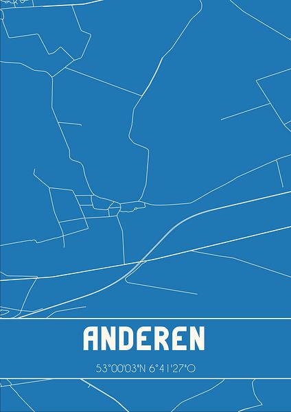 Blueprint | Map | Anderen (Drenthe) by Prints of Place